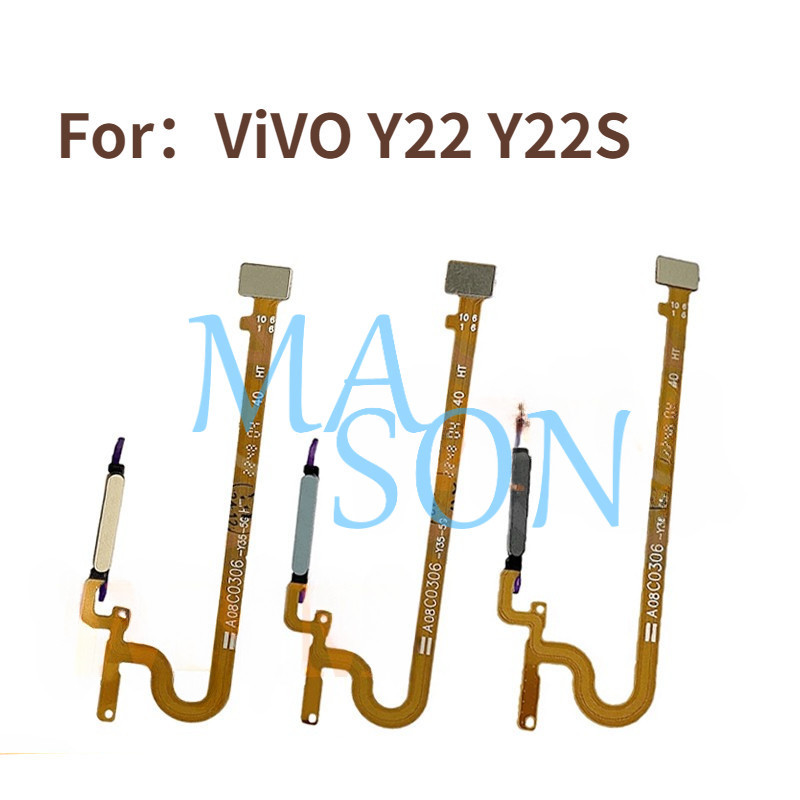 สําหรับ Vivo Y22S Y22 On Off สวิทช์บ้านปุ่มเริ่มต้นลายนิ้วมือฟรีสายเคเบิลแบบยืดหยุ่นเปลี่ยน