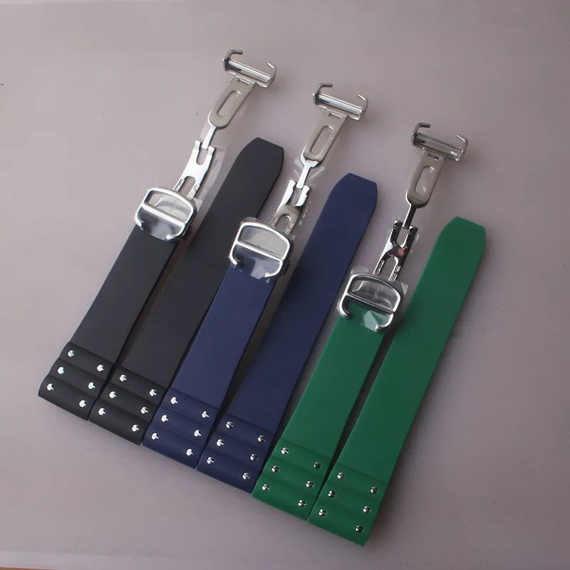 For Cartier Santos strap Silicone bracelet High quality Rubber watchband for Waterproof rubber band 