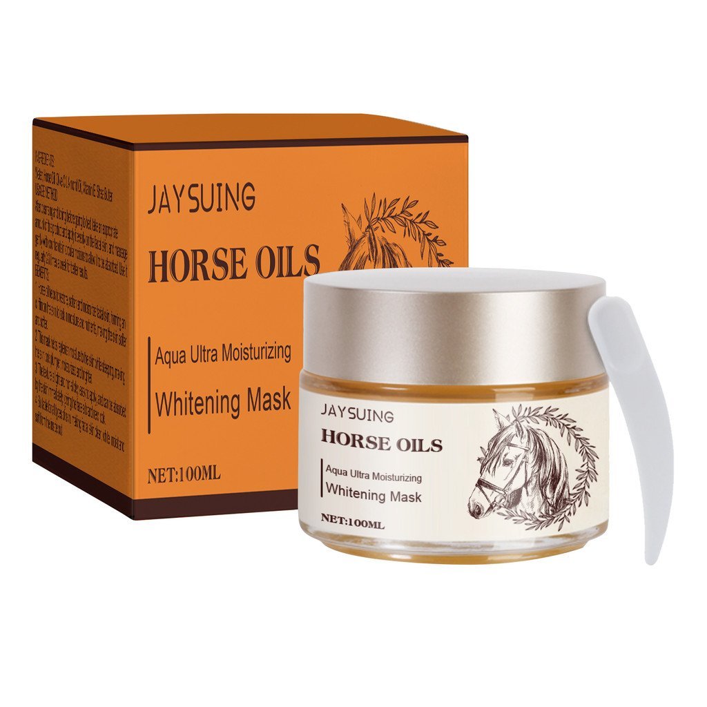 Jaysuing Horse Oil Brightening Skin Mask Moisturizing Firming Dry Skin Locking Moisturizing Sleeping