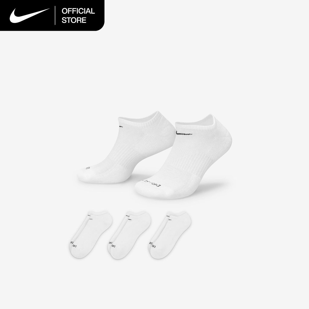 Nike Everyday Plus Cushion Training No-Show Socks (3 Pairs) - White [SX6889-100]