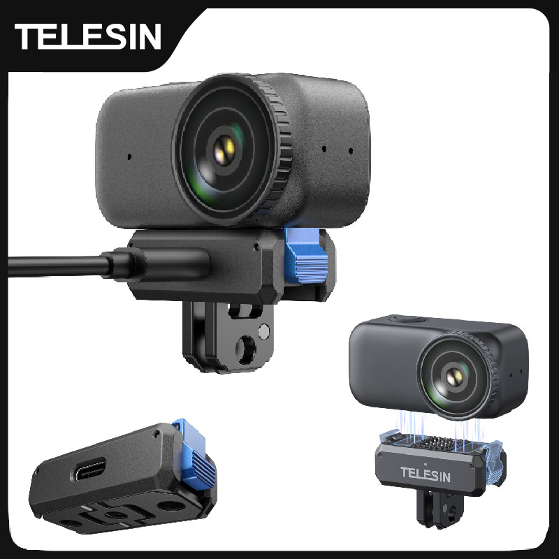 TELESIN Magnetic Qucik Release Two Claw อะแดปเตอร์ชาร์จ Mount สําหรับ DJI OSMO Nano อุปกรณ์เสริม Dual Claw Interface