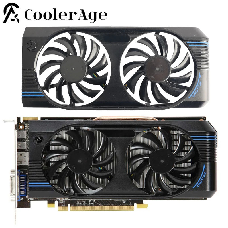 การ์ดพัดลมสําหรับ N460 N560GTX V5 R7770-2PMD N460GTX + M2D 75 มม.PLD08010S12HH กราฟิกการ์ดเปลี่ยนพัด