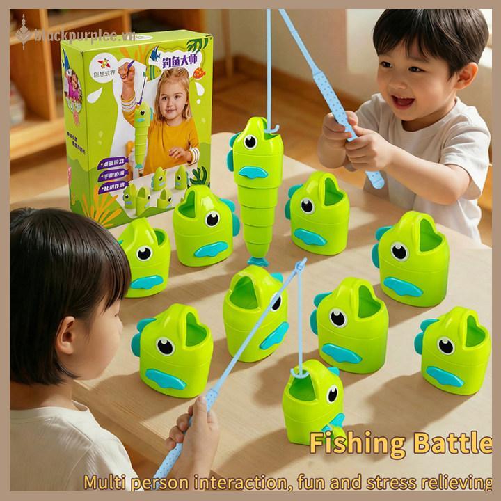 BPURIPPLE Tabletop Duel Fishing Rod Retractable Game Family Parent Child Interactive Toy for Enterta