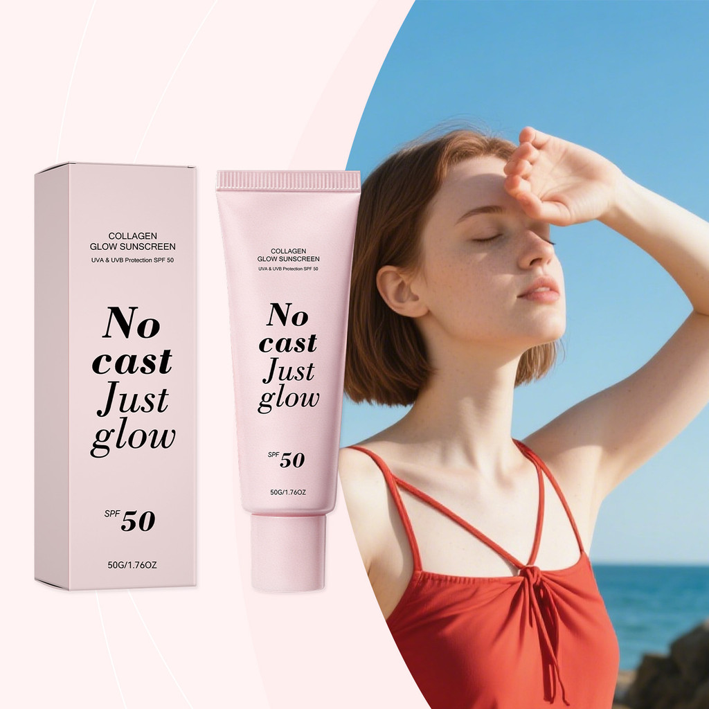 ครีมกันแดด UVA/UVB SPF50 | สูตรคอลลาเจนโกลว์ | 50g No White Cast for Face/Body