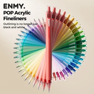 ENMY Rainbow Series อะคริลิค Retractable Fineliner Pens 48 สี DIYชุดปากกาหมึกเจลสี 100% สินค้าจริง