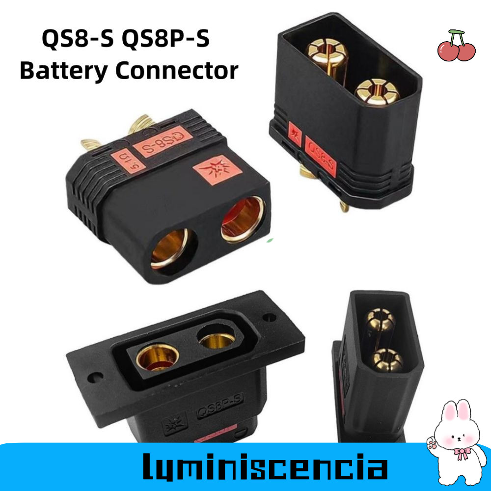 ขั้วต่อ LUMINESCIA QS8-S, ปลั๊กแบตเตอรี่ QS8P-S กระแสไฟสูง, ชุบสีดําทอง QS8-S MF ชุดปลั๊กสําหรับรถยน