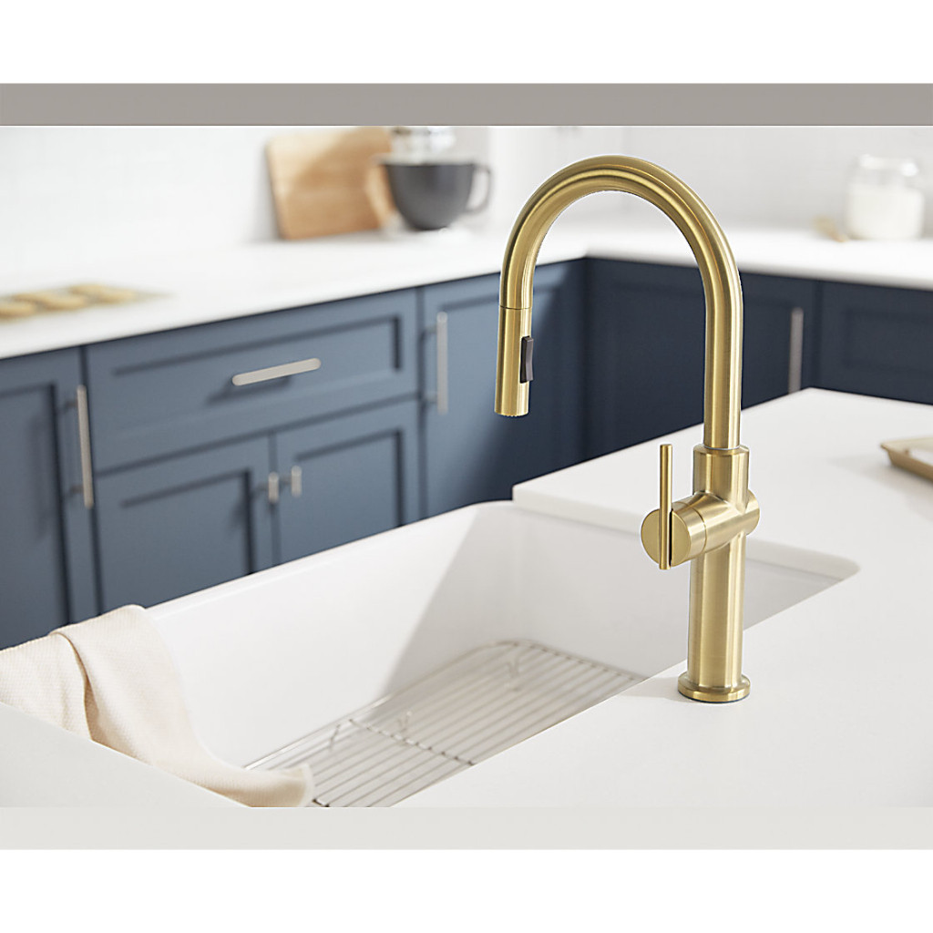 ก๊อกน้ำอ่างล้างจานแบบดึงลง KOHLER Crue พร้อมหัวฉีดแบบดึงลง รุ่น K-22972T-4-2MB/CP/VS/BL