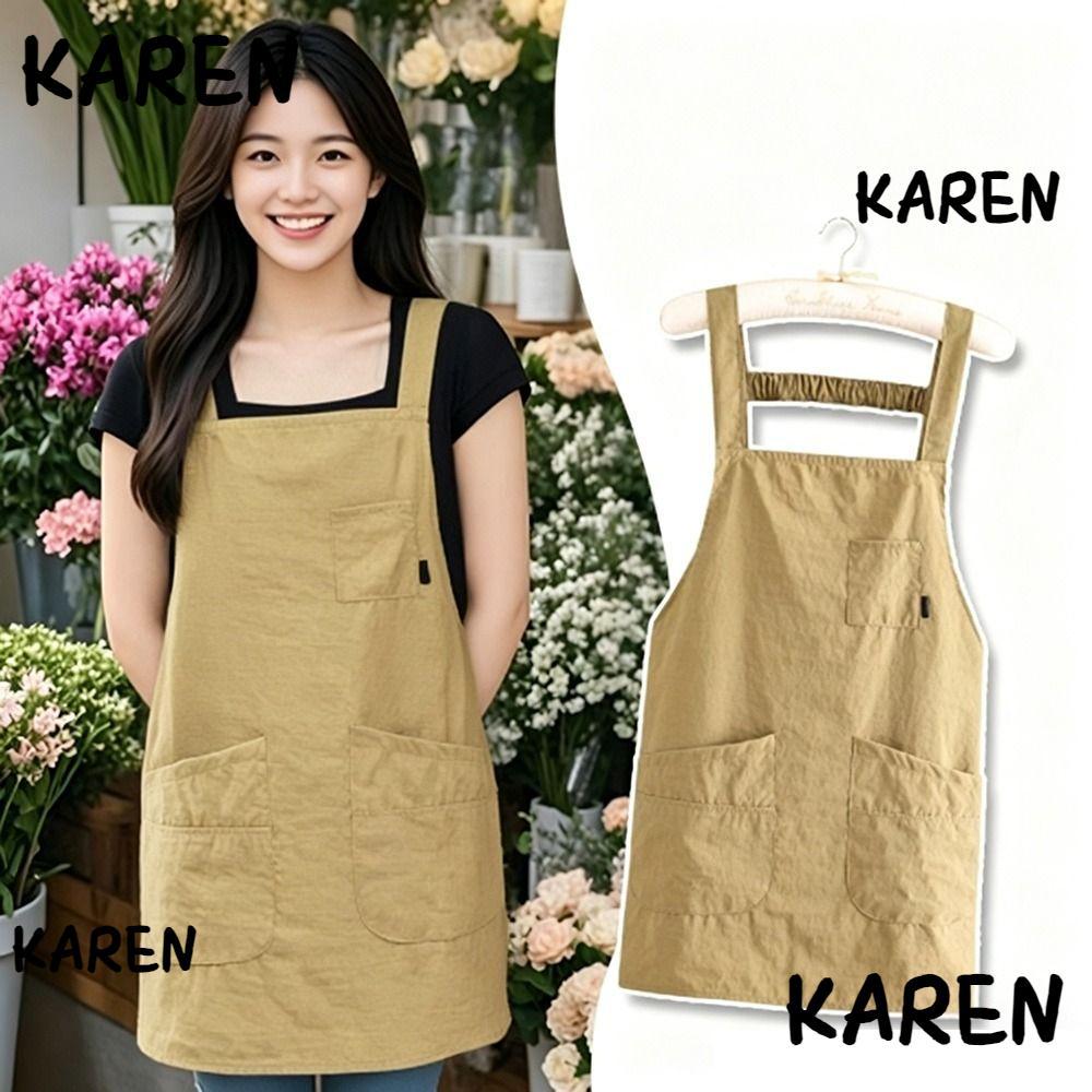 KARENGOODS ผ้ากันเปื้อนครัว,ผ้ากันเปื้อนเชฟแขนกุดป้องกันการเปรอะเปื้อน,โมเดิร์นกันน้ํามันระบายอากาศน้ําทําอาหารเบเกอรี่ผ้าสําหรับบ้านครัว