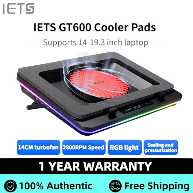 IETS GT600 พัดลมเทอร์โบทรงพลัง RGB แล็ปท็อป cooling Pad แล็ปท็อปสําหรับเล่นเกม cooling สําหรับ 14-19