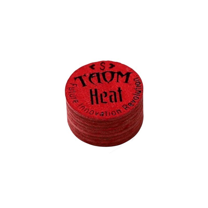[ส่งด่วนใน 2 ชม.] Taom Heat Pool Cue Tip หัวคิวสีแดง ผลิตจากหนังแท้ ขนาด 14 mm. Soft/Medium/Hard