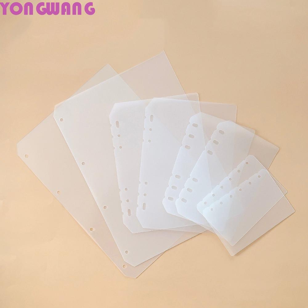 YONGWANG66HR 2pcs หลวม-Leaf Notebook Refill กระดาษ, A4 A5 A6 A7 PP Spiral Binder Divider หน้าแยก, DI