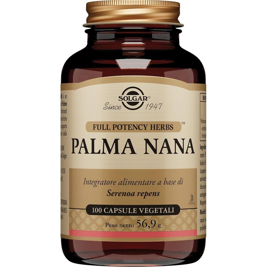 Solgar PALMA NANA-Straw Shoes Mold Extract, รองรับต่อมลูกหมากและปัสสาวะ Tract Health, 100 แคปซูลพืช