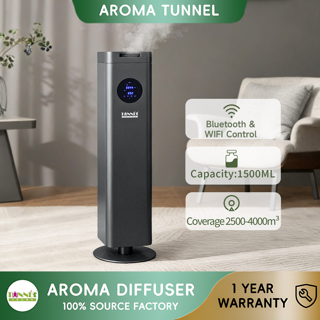AROMA TUNEL Smart WiFi & Bluetooth Diffuser 1500ml ความจุขนาดใหญ่เครื่องกลิ่น 14600Sqft กว้างครอบคลุมน้ํามันหอมระเหยไฟฟ้า Aroma Scent Diffuser สําหรับ Home Hotel & Business