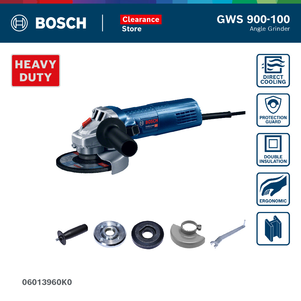 Bosch GWS 900-100 เครื่องเจียรไฟฟ้า 4 นิ้ว 900 วัตต์ รหัส 06013960K0 รับประกันศูนย์