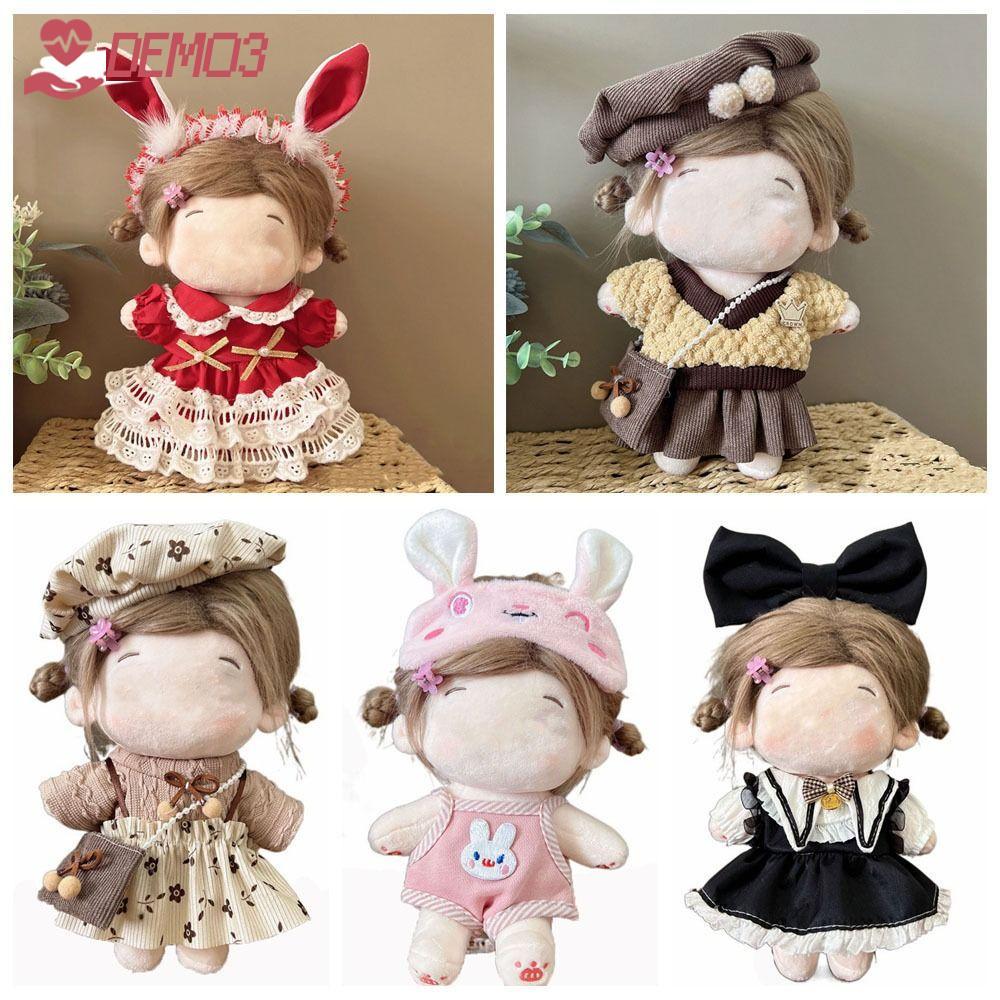 DEMO3 Doll Clothes, 20CM Multicolor Miniature Dress Suit With Headwear , Cotton Stuffed Doll Toy Cap
