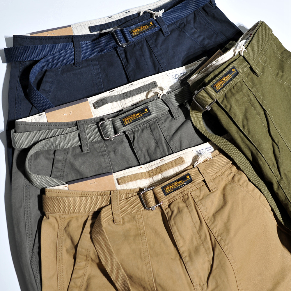 Heavy Chino Twill American Retro OG107 Large Pocket Deck Overalls Loose Ami Khaki Casual Pants