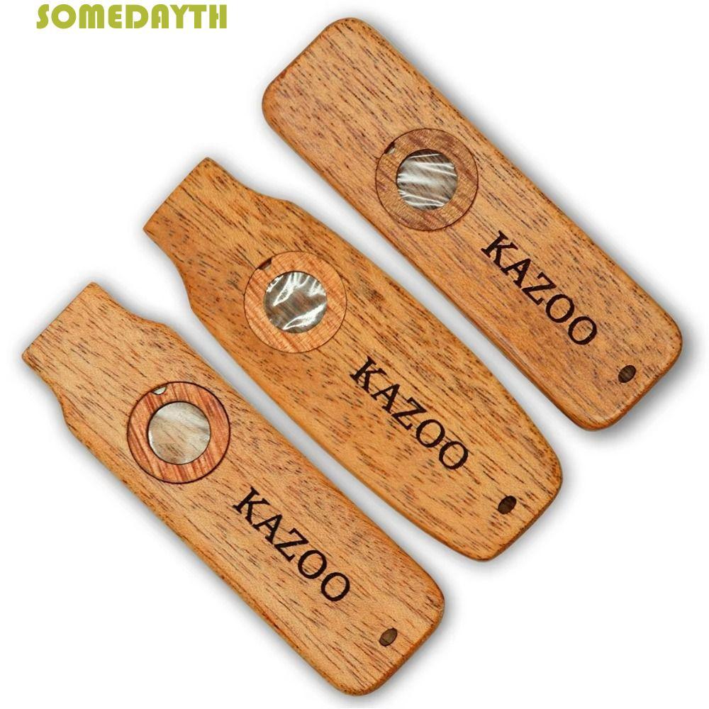 SOMEDAY น้ําหนักเบารองรับ Kazoo, เรียนรู้เครื่องมือได้อย่างง่ายดาย Kazoo ไม้พร้อมเชือกเส้นเล็กเครื่อ
