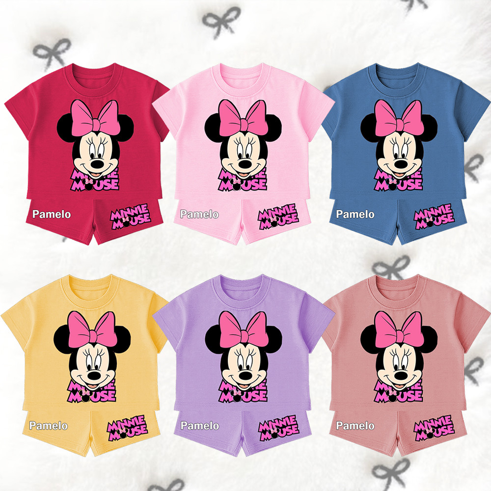 KATUN ชุดเด็ก M1N1 L0G0 Cotton Combad 24s Cotton เสื้อเด็กกางเกงอายุ 1-4 ปี One ชุด Distro เด็ก