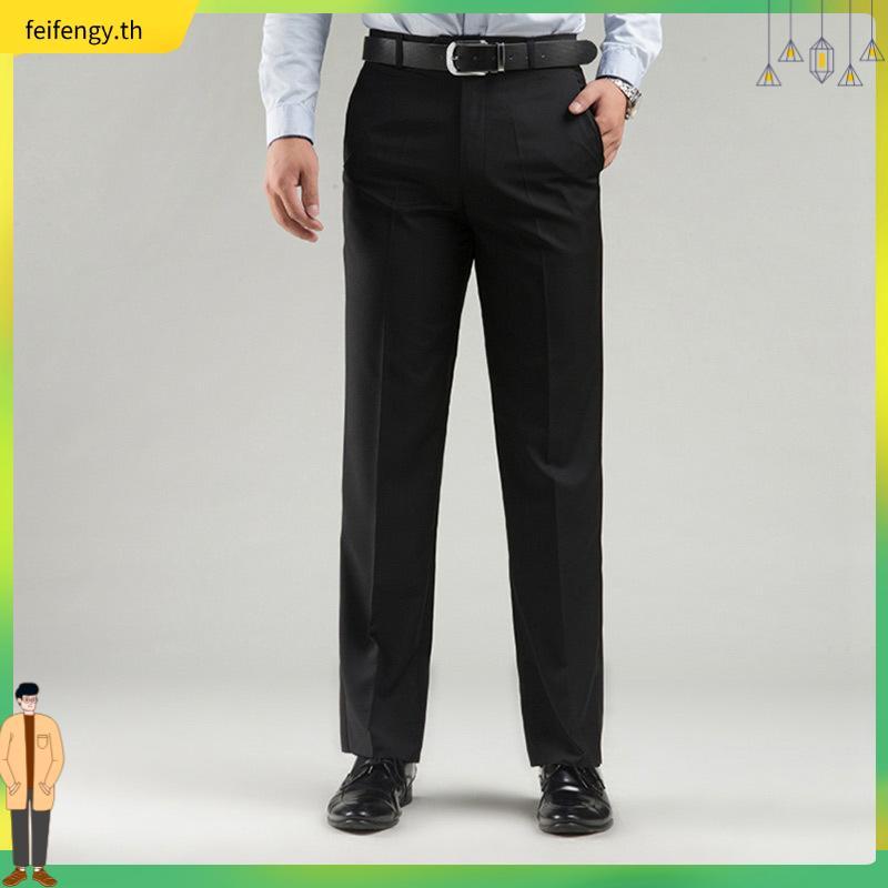 GQ Perfect Pants™ กางเกงขายาวผ้าสะท้อนน้ำ ลายตารางสีเทาเข้ม