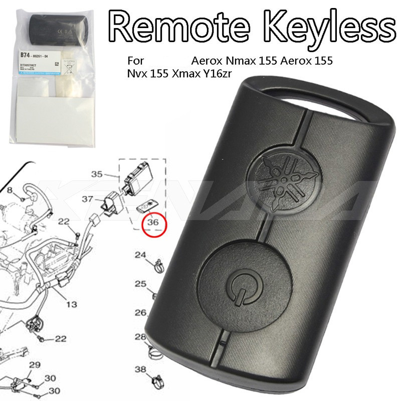 รีโมท Keyless สําหรับ Aerox Nmax 155 Aerox 155 Nvx 155 Xmax Y16zr