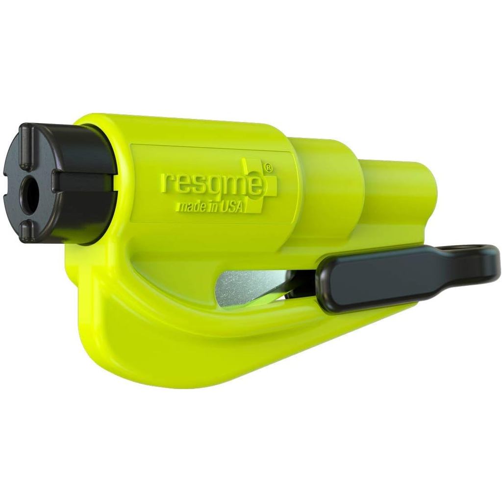 Resqme The Original พวงกุญแจฉุกเฉินเครื่องมือหนีรถ, 2-in-1 Seatbelt เครื่องตัดและเบรกเกอร์หน้าต่าง, 