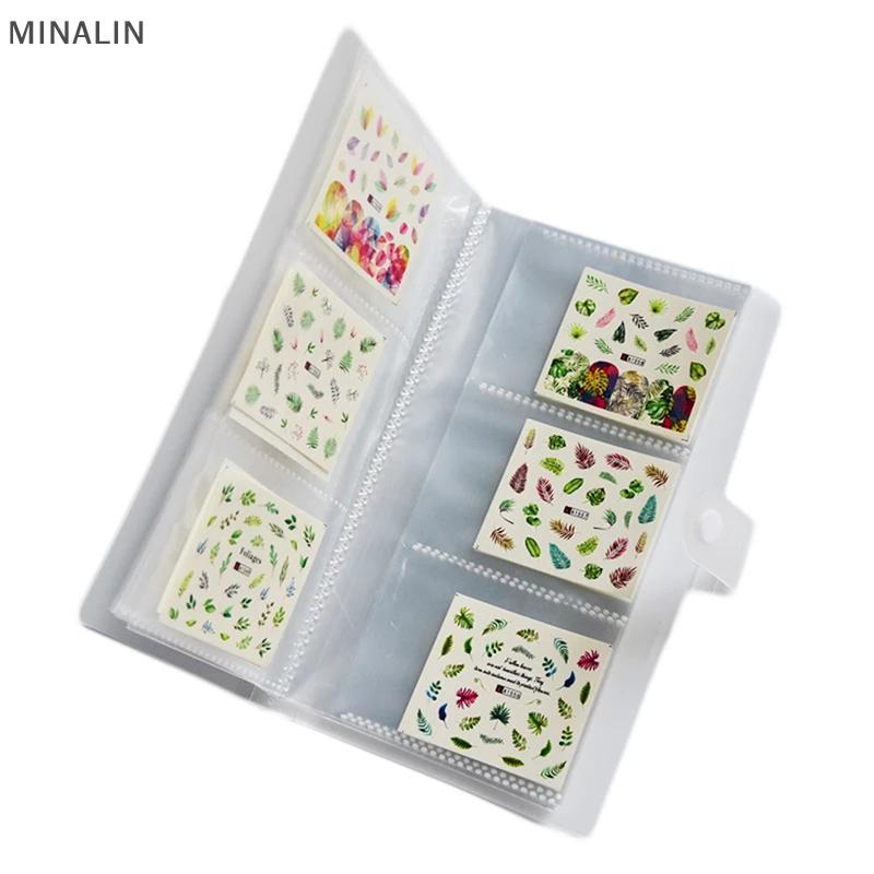 NA 80/168 Slots Nail Stier Empty Storage Book Holder Case Photo Album With Button YEON
