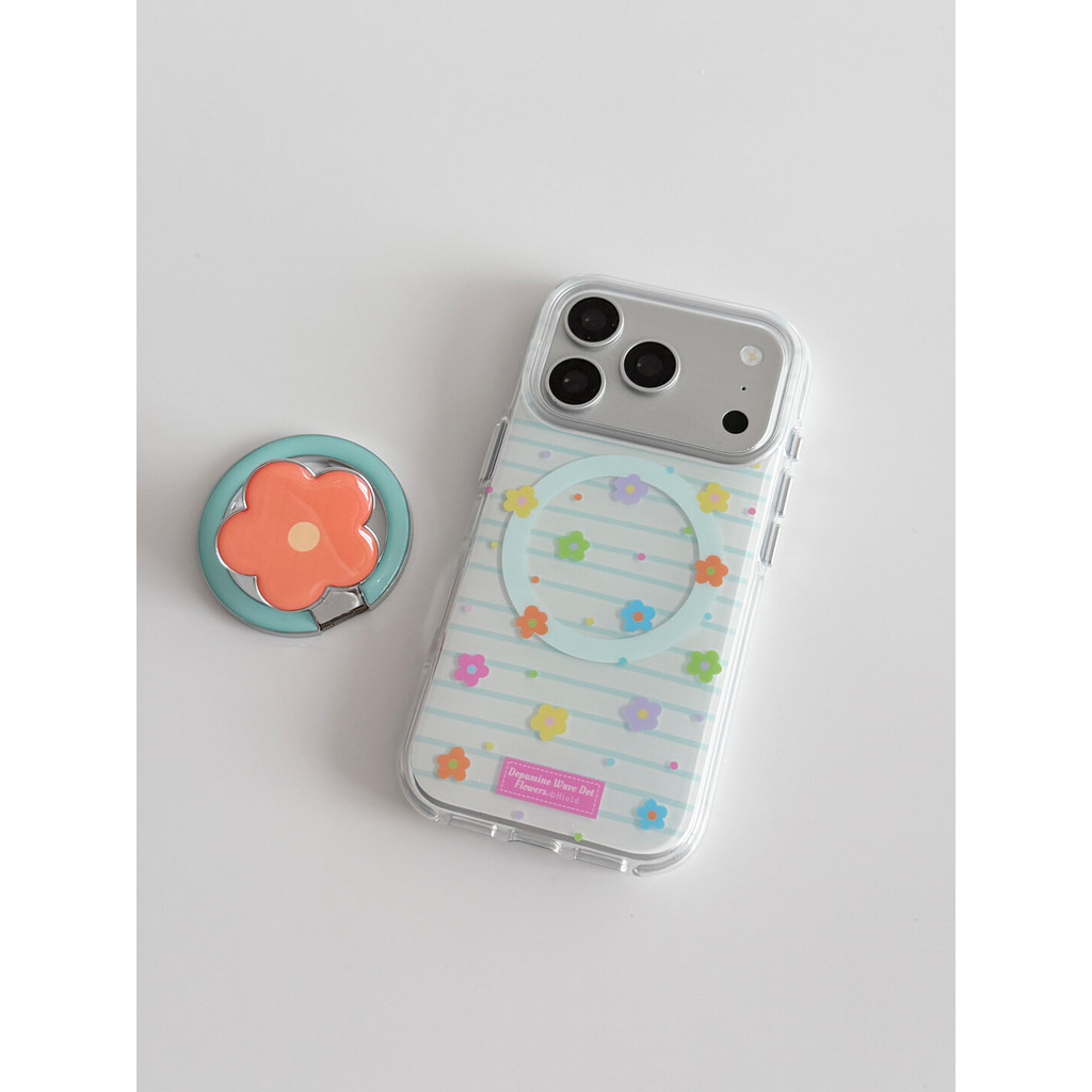 เคสน่ารักลายดอกไม้สีสันสดใสสไตล์เกาหลี IMD เคสโทรศัพท์แม่เหล็กแบบถอดได้สําหรับ iPhone 17 Pro Max 16 Pro 15 14 Pro Max