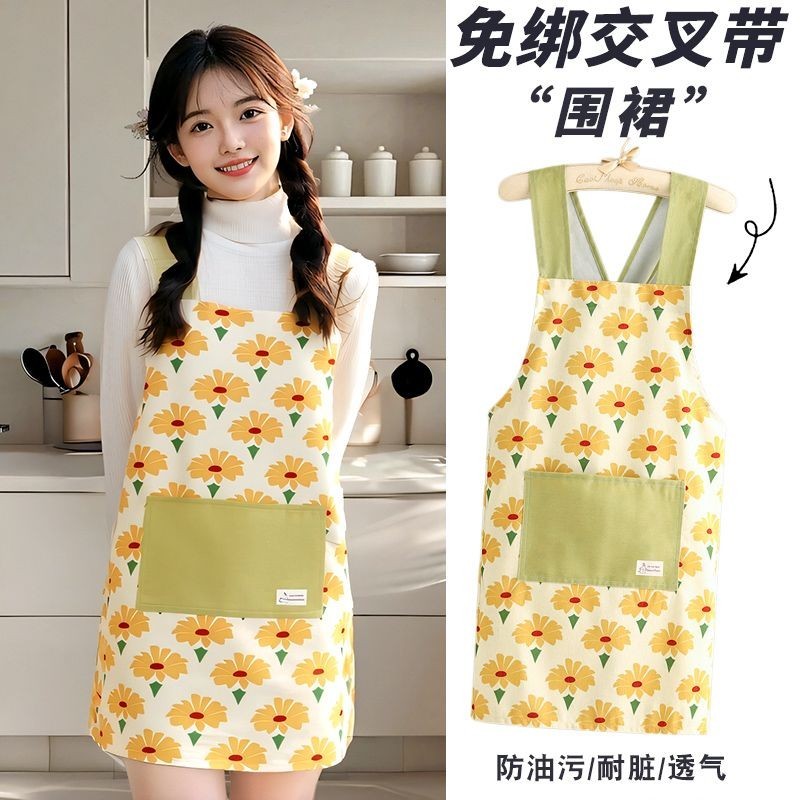 【mlq09.th】 时尚帆布围裙女家用厨房做饭防污耐脏围腰韩版无袖工作服Fashion Canvas Apron for Women  Home Kitche 【0505e4fCCPLOh】