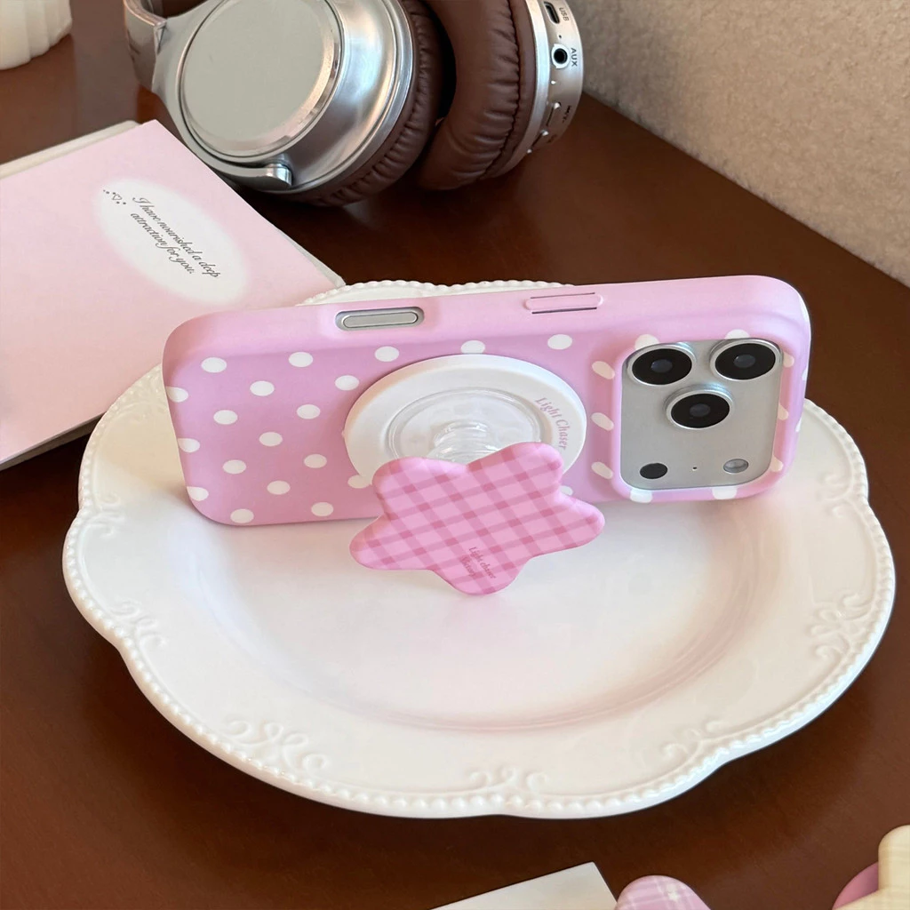 Magnetic Attachment Type เคส iPhone ลายจุดสีชมพูเหมาะสําหรับ iPhone 17 Pro Max 17 16 15 14 iPhone13 thumbnail 8