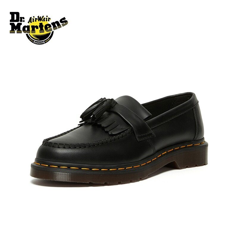 Dr. Martens Martin Adrian American retro versatile fashion tassel black men's and women's loafers 35