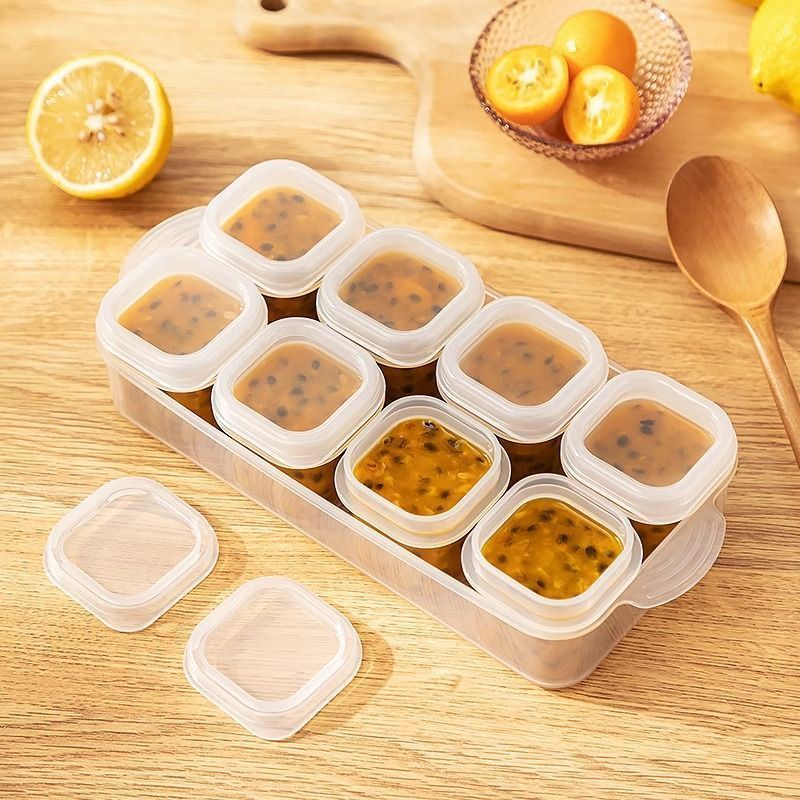 百香果分装神器分装冷冻小盒可循环使用调料保鲜盒食品级葱蒜盒子Packaging artifact, packaging frozen small box, reusable seasoning pre