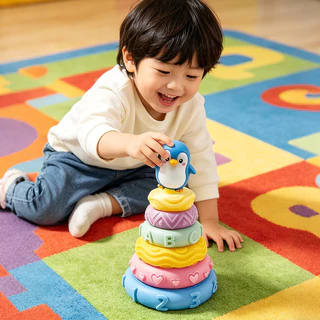 Berma Baby ของเล่นห่วงเรียงซ้อน ห่วงเจดีย์สวมหลัก ห่วงหลากสี ของเล่นเพื่อการศึกษา อายุ 1-3 ปี