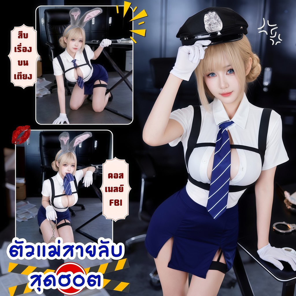 MID NIGHT คอสเพลย์ผู้หญิง สายแซ่บ กระโปรง ผ่าหน้า 🪼 M-5XL | 40-100กก. M-920