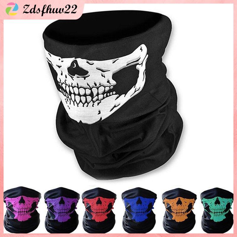 [ZFV] Skull Mask Tube Scarf Skeleton Motorcycle Ski Face Ne Jaw TH