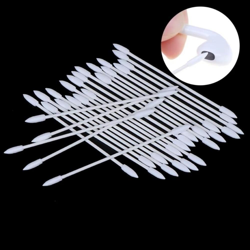 BACKSTAGEEET4FC3 25/50 ชิ้นฝุ่นฟรี Cotton Stick, Fine Non-Fluffy Fiber Tips ทําความสะอาดทิ้ง Swabs, 