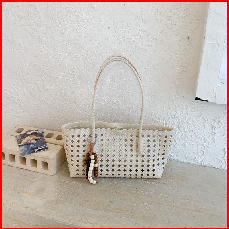 2026 Summer Hollow out Beach Bag กระเป๋าถือทอ Chic Niche Basket Bag Beach Vacation Shoulder Bag