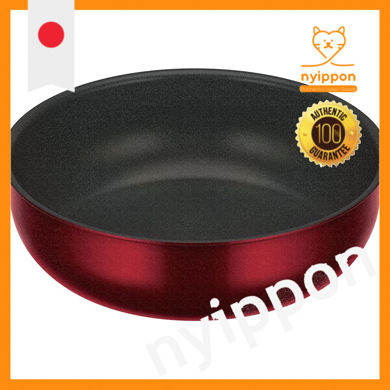 Thermos Durable Series Detachable Handle Frying Pan KVD IH/Gas Compatible Deep Red KVD-026D DR