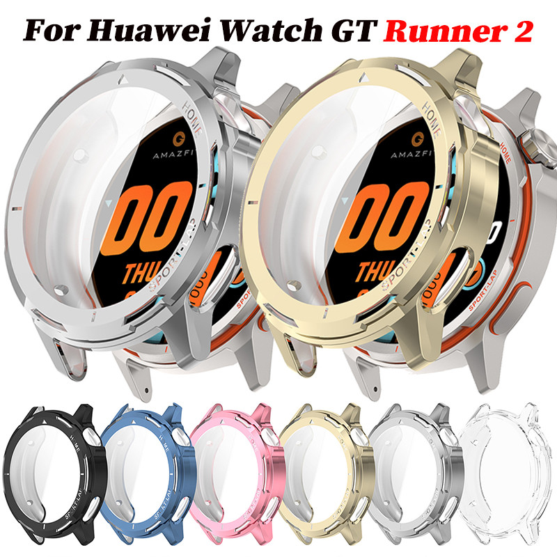ชุบสําหรับ Huawei นาฬิกา GT Runner 2 Soft TPU กรณีกันชน Anti-Scratch ฝาครอบ Shell ป้องกันหน้าจอสําหรับ Huawei GT Runner 2