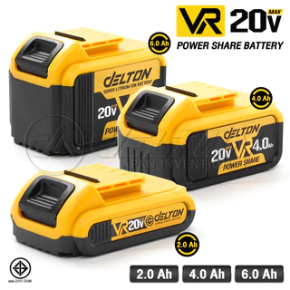 DELTON แบตเตอรี่ลิเธียมไอออน 20V สายชาร์จ แท่นชาร์จไว ใช้ร่วมกับ DELTON เครื่องมือช่าง PowerShare กลุ่ม VR-Series