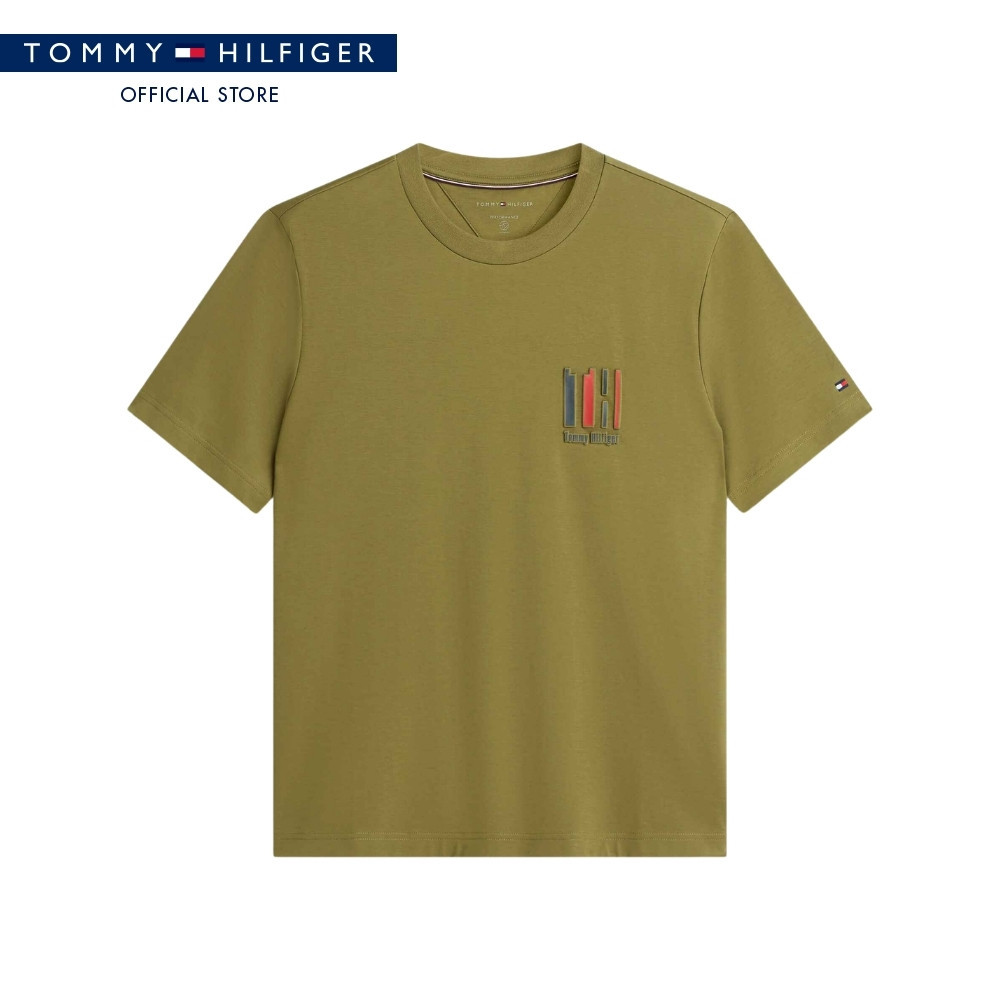 Tommy Hilfiger เสื้อยืด ผู้ชาย รุ่น MW0MW42836 MSX - สีเบจ ทรง Regular