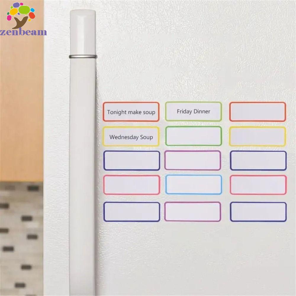 ZENBEAM 27 ชิ้น Erasable Tag Board, Square Nine สีแม่เหล็กป้ายไวท์บอร์ด, แม่เหล็กเขียนได้สะดวกแบบพกพ