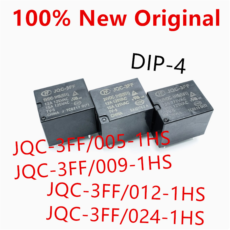 10 ชิ้น JQC-3FF/005-1HS JQC-3FF/012-1HS JQC-3FF/024-1HS JQC-3FF/009-1HS รีเลย์พลังงานใหม่ JQC-3FF-02