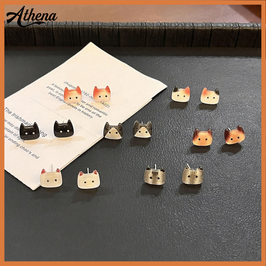 ที่| ต่างหูขี้เล่น 1 คู่ผู้หญิงต่างหูสตั๊ดน่ารักการ์ตูนแมวออกแบบเลียนแบบคริสตัลไล่โทนสีสีหูเครื่องประดับของขวัญสําหรับหญิงและสุภาพสตรี – มีสไตล์และอินเ