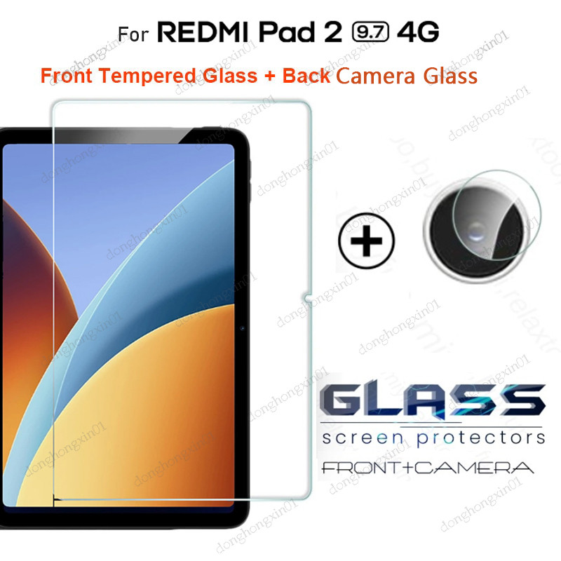กระจกนิรภัยด้านหน้า + เลนส์กล้องด้านหลังสําหรับ REDMI Pad 2 9.7 นิ้ว 2026 Pad 2 4G Pad2 SE 9.7 แท็บเล็ต Anti Scratch HD ฟิล์มป้องกัน