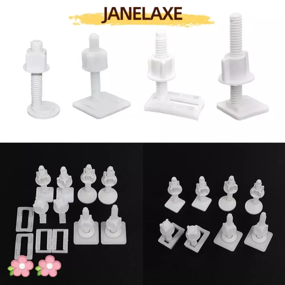 JANELAXE932JN 1 คู่สกรูซ่อมที่นั่งชักโครก,อุปกรณ์ที่นั่งฝาครอบแผ่นเปลี่ยนฝาปิดบานพับซ่อมสลักเกลียว,พลาสติก Universal อุปกรณ์ห้องน้ําสกรูเครื่องซักผ้าชุด