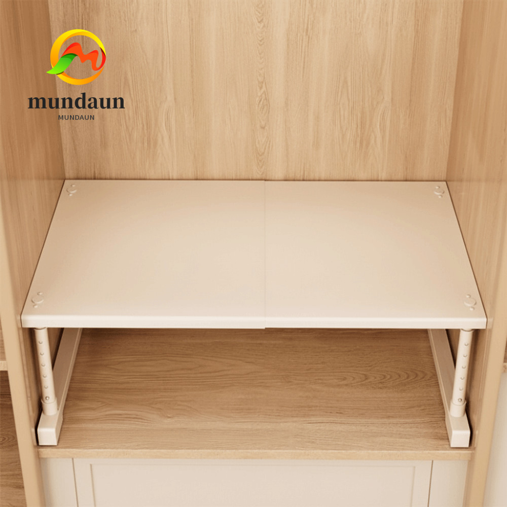 MUNDAUN ชั้นวางโลหะปรับขยายวางซ้อนกันได้ สําหรับตู้เสื้อผ้า พร้อมที่กั้นแบ่งช่องเก็บของแบบหดได้