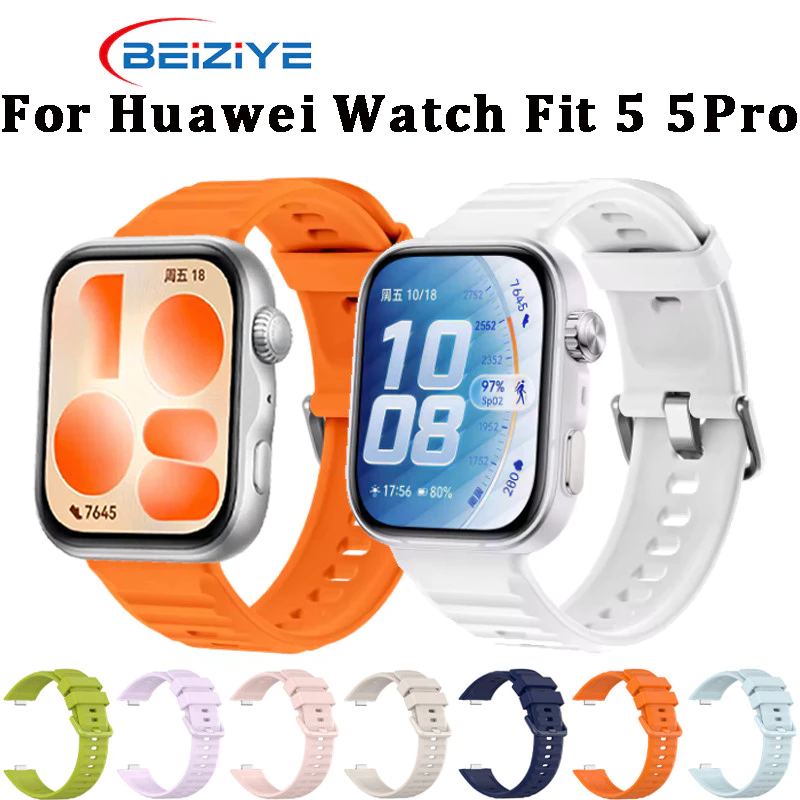 สายซิลิโคนสําหรับ Huawei Watch Fit 5 สายดีไซน์แบบปลดเร็วสําหรับนาฬิกา Huawei Fit 5 Pro สายนาฬิกา