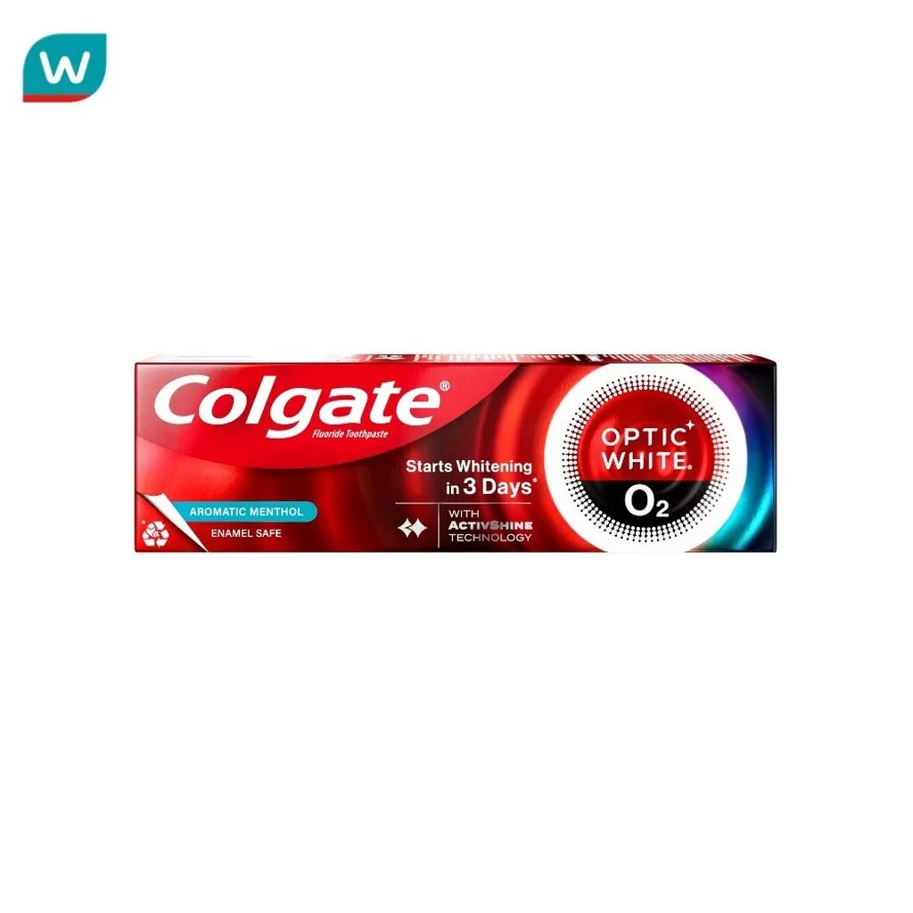Colgate คอลเกต ยาสีฟัน อ๊อพติค ไวท์ โอทู อะโรมาติก เมนทอล 85 กรัม