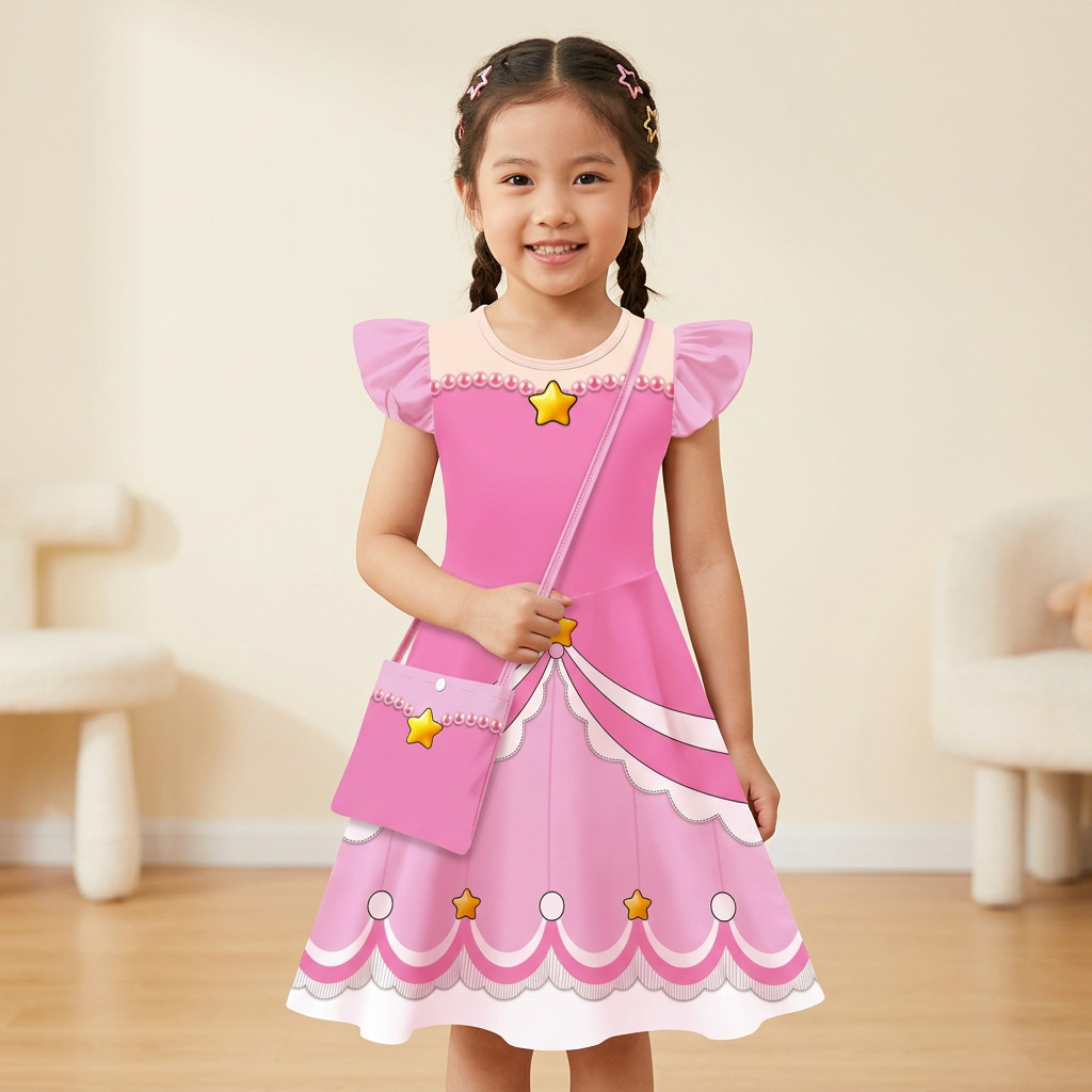 ใหม่ 3D พิมพ์ Poppy Playtime ชุดเครื่องแต่งกาย Lily ชุดสีชมพูคอสเพลย์ชุดฮาโลวีนบทบาทเล่นสาวสําหรับสาวของขวัญวันเกิด