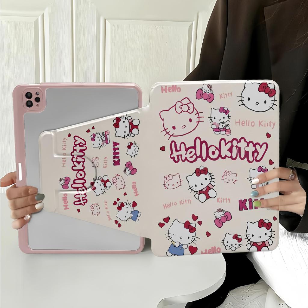360° หมุนอะคริลิค Hello Kitty สําหรับ HONOR Pad X8 X9 X10 Pro X9A X8A 11.0 11.5 2026 Flip Stand Casi
